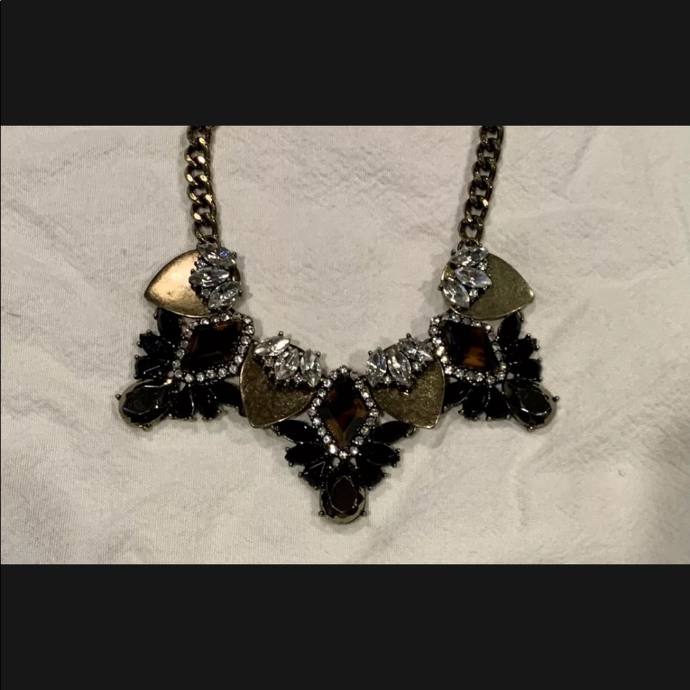 NEW Anthropologie Bib Statement Necklace Tortoise